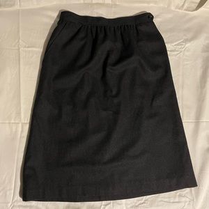 Vintage Wool Skirt with Pockets! Dark Grey
